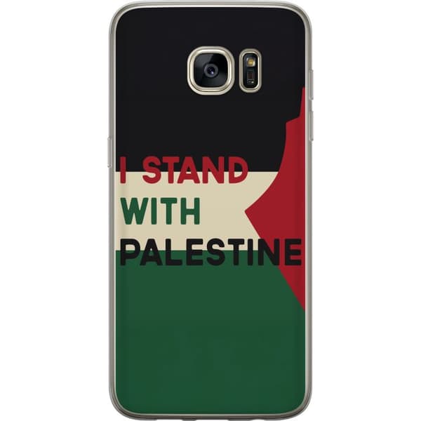 Samsung Galaxy S7 edge Läpinäkyvä kuori Pysähdy Palestiinan puolesta - solidaarisuussuunnittelu vahvalla viestillä