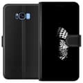 Miniatyrbillede 1 af 3: Samsung Galaxy S8 Tegnebogsetui Keffiyeh-mønster - klassisk sort-hvid palæstinensisk tørklæde med kulturel betydning