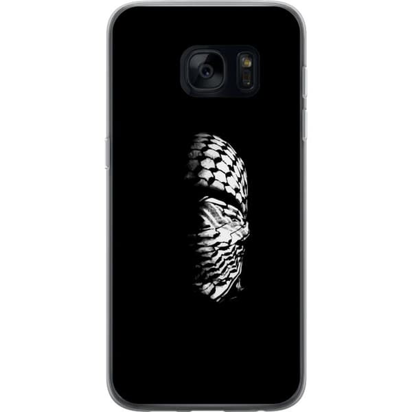 Samsung Galaxy S7 Gennemsigtig cover Keffiyeh-mønster - klassisk sort-hvid palæstinensisk tørklæde med kulturel betydning