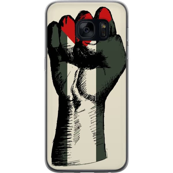 Samsung Galaxy S7 Gennemsigtig cover Hånd bundet i Palæstinas farver - kraftfuldt symbol for frihedsbevægelsen