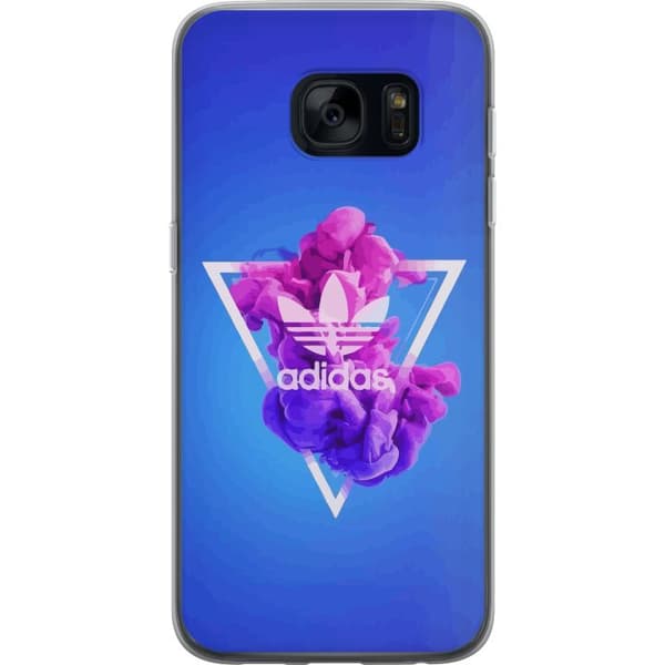 Samsung Galaxy S7 Läpinäkyvä kuori Adidas-inspiroitunut sininen muotoilu - urheilullinen motiivi retro-vibeillä sinisissä sävyissä