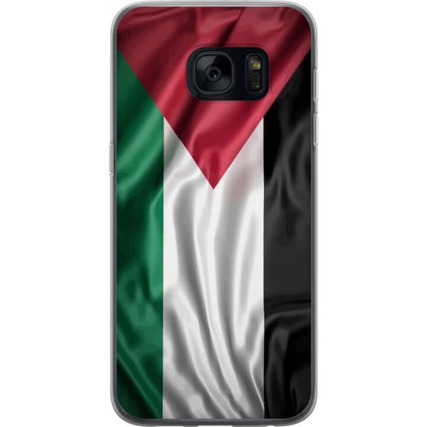 Samsung Galaxy S7 Gennemsigtig cover Palestinaflaget – ikonisk frihedssymbol i rød, sort, hvid og grøn