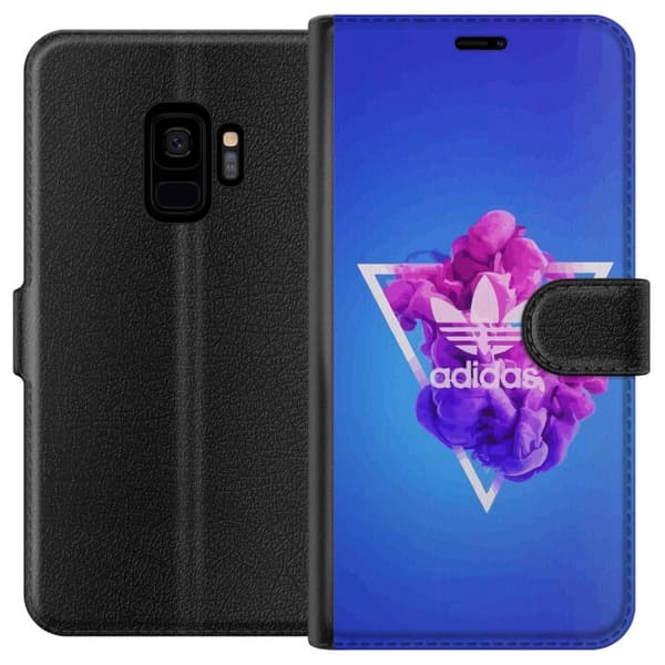 Samsung Galaxy S9 Tegnebogsetui Adidas-inspireret blåt design - sporty motiv med retrovibe i blå toner