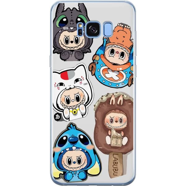 Samsung Galaxy S8+ Gjennomsiktig deksel Labubu figure samling - Pop Mart Labubu The Monsters i fargerik design
