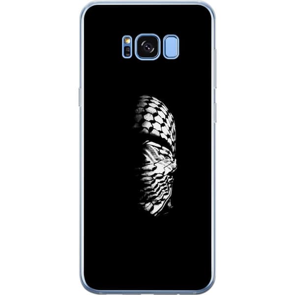 Samsung Galaxy S8+ Gennemsigtig cover Keffiyeh-mønster - klassisk sort-hvid palæstinensisk tørklæde med kulturel betydning