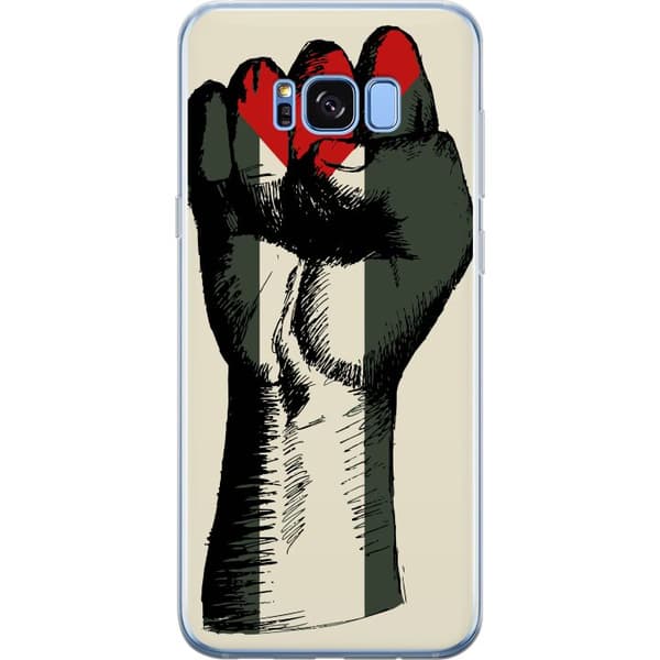 Samsung Galaxy S8+ Gennemsigtig cover Hånd bundet i Palæstinas farver - kraftfuldt symbol for frihedsbevægelsen