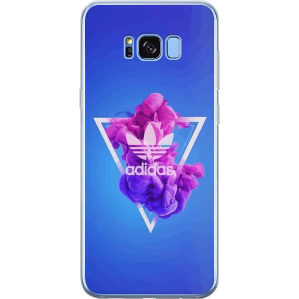 Samsung Galaxy S8+ Gennemsigtig cover Adidas-inspireret blåt design - sporty motiv med retrovibe i blå toner