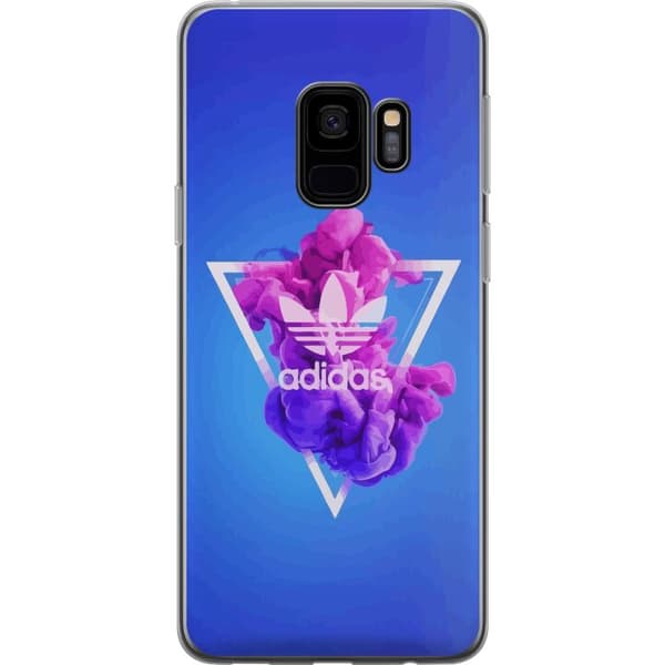 Samsung Galaxy S9 Gennemsigtig cover Adidas-inspireret blåt design - sporty motiv med retrovibe i blå toner
