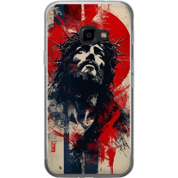 Samsung Galaxy Xcover 4 Läpinäkyvä kuori Jeesus ristillä - kristillinen aihe vahvalla symboliikalla uskosta ja toivosta
