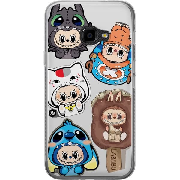 Samsung Galaxy Xcover 4 Gennemsigtig cover Labubu figur samling - Pop Mart Labubu The Monsters i farverigt design