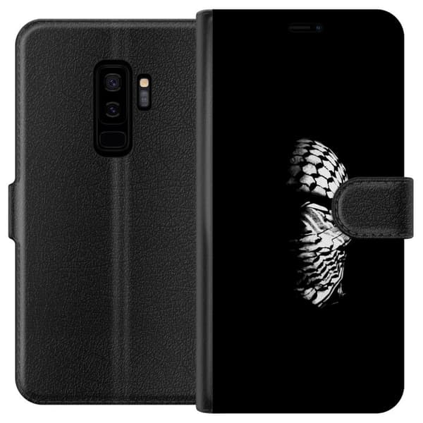Samsung Galaxy S9+ Tegnebogsetui Keffiyeh-mønster - klassisk sort-hvid palæstinensisk tørklæde med kulturel betydning