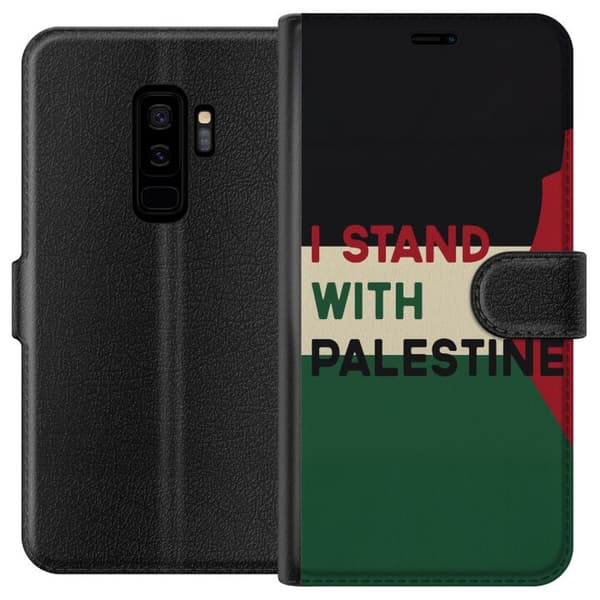 Samsung Galaxy S9+ Tegnebogsetui Stå sammen med Palæstina - solidaritetsdesign med en stærk besked
