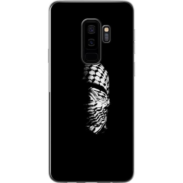 Samsung Galaxy S9+ Gennemsigtig cover Keffiyeh-mønster - klassisk sort-hvid palæstinensisk tørklæde med kulturel betydning