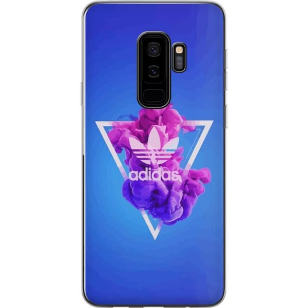 Samsung Galaxy S9+ Gennemsigtig cover Adidas-inspireret blåt design - sporty motiv med retrovibe i blå toner