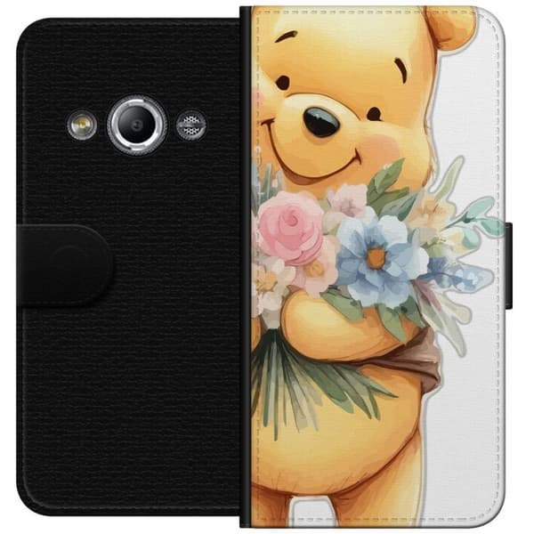 Samsung Galaxy Xcover 3 Lommeboketui Nalle Puh med blomster - klassisk barnefavoritt i en blomstrende vår miljø
