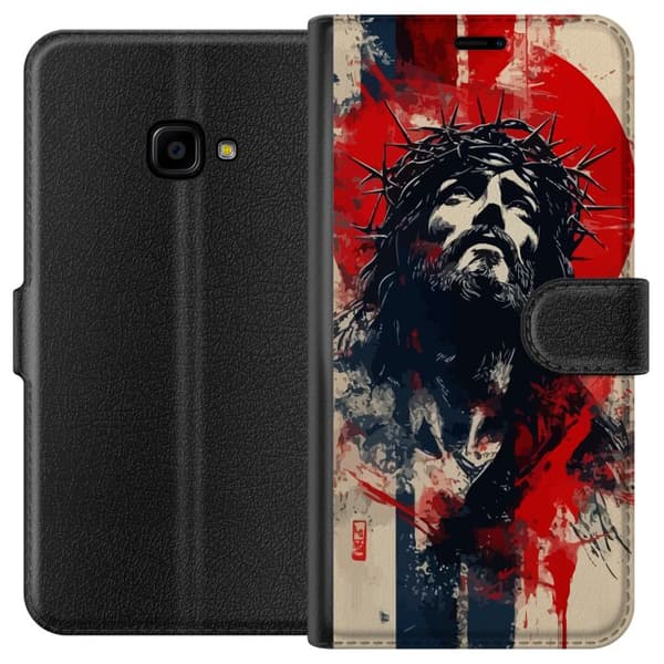 Samsung Galaxy Xcover 4 Tegnebogsetui Jesus med kors - kristent motiv med stærk symbolik om tro og håb