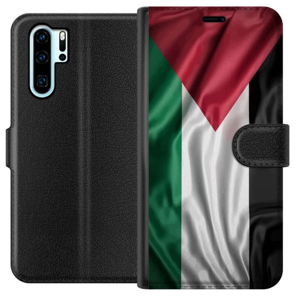 Huawei P30 Pro Tegnebogsetui Palestinaflaget – ikonisk frihedssymbol i rød, sort, hvid og grøn