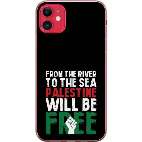 Apple iPhone 11 Genomskinligt Skal Free Palestine – politiskt statement med kraftfullt grafiskt uttryck