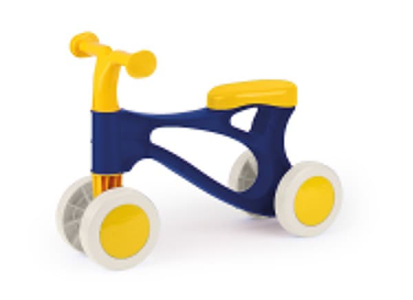 Håndscooter blå og gul