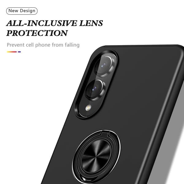 Till Samsung Galaxy S25 Edge Hybrid skal med Finger Ring - Svart