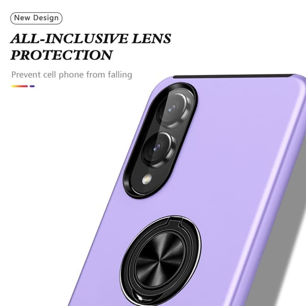 Till Samsung Galaxy S25 Edge Hybrid skal med Finger Ring - Lila