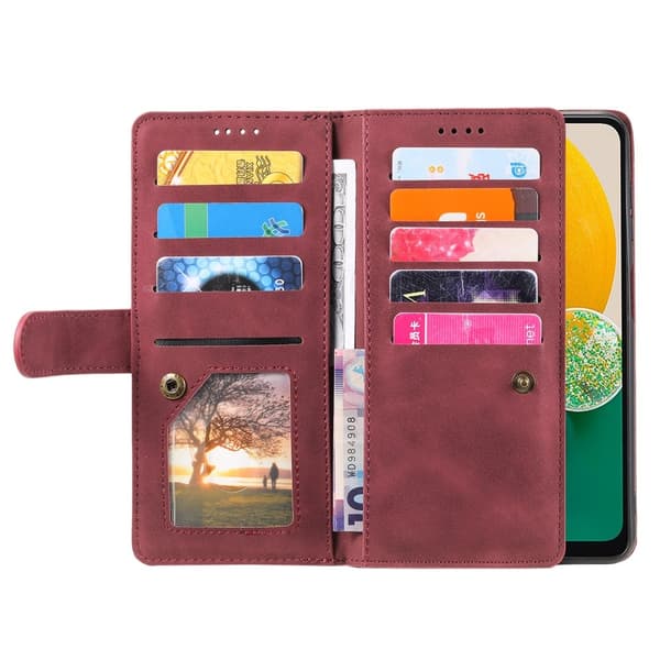 Til Samsung Galaxy S25 Edge Etui med Lynlåslomme og 9 Kortlommer
