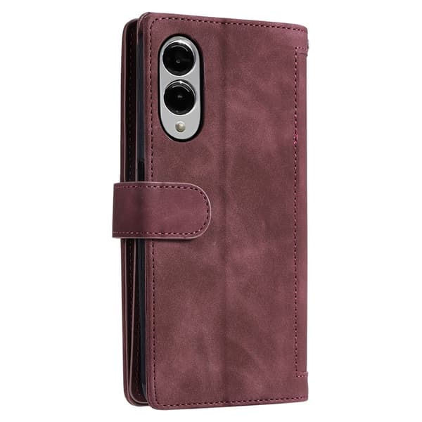 Til Samsung Galaxy S25 Edge Etui med Lynlåslomme og 9 Kortlommer