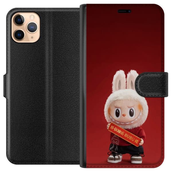 Apple iPhone 11 Pro Max Tegnebogsetui Pop Mart The Monsters Labubu Held og Lykke Vinyl Plysdukke