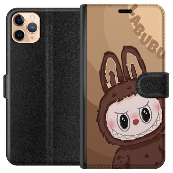 Apple iPhone 11 Pro Max Lommeboketui Labubu Sky Kosebamse - Hvit og Blå Design med Søt Stil