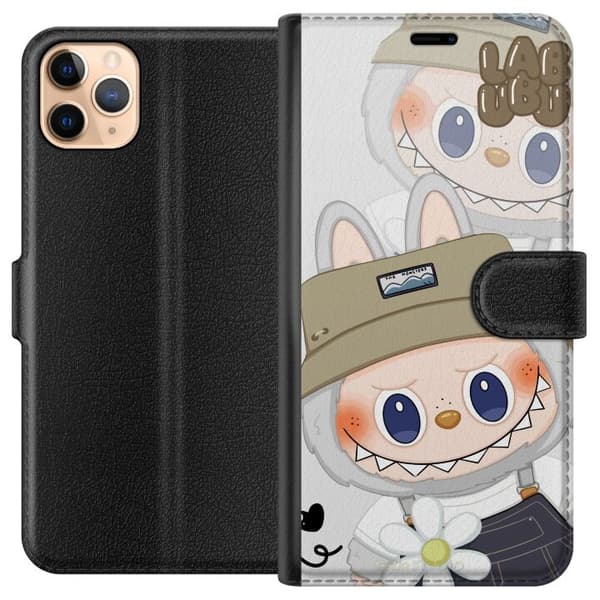 Apple iPhone 11 Pro Max Lompakkokotelo Labubu Minimal Mood - Yksinkertainen ja tyylikäs hirviösuunnittelu