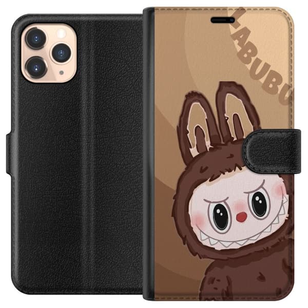 Apple iPhone 11 Pro Lommeboketui Labubu Sky Kosebamse - Hvit og Blå Design med Søt Stil