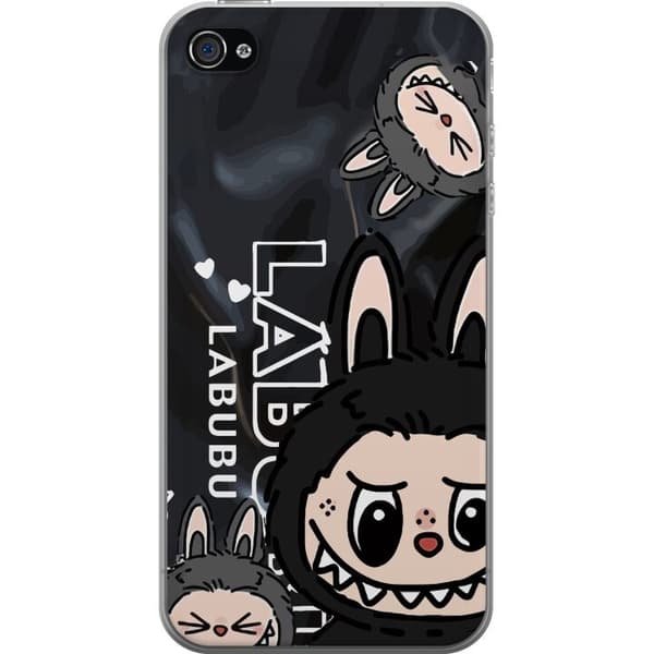 Apple iPhone 4 Läpinäkyvä kuori <nl>Labubu Black Energy - Musta kuviointi katutyyliin