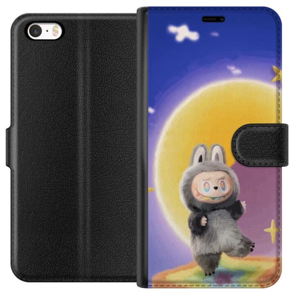 Apple iPhone 5s Lompakkokotelo Labubu Neon Pop - Neonväri pop-taiteen hirviö
