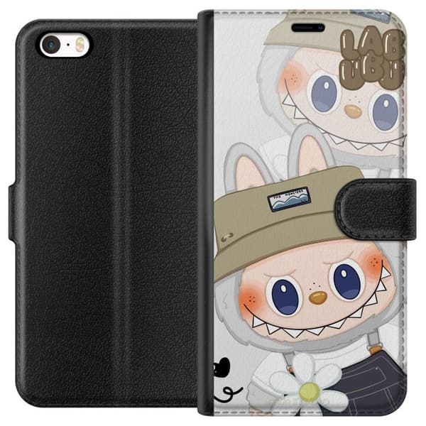 Apple iPhone 5s Plånboksfodral Labubu Minimal Mood – Enkel och stilren monsterdesig