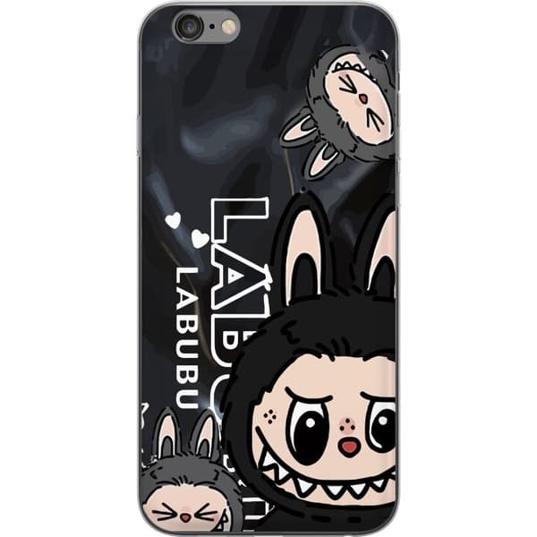 Apple iPhone 6 Plus Gennemsigtig cover <nl>Labubu Black Energy - Sort mønster i gade stil