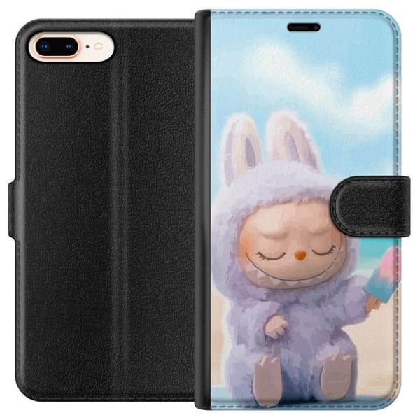 Apple iPhone 8 Plus Plånboksfodral Labubu Pink Mood – Rosa monsterdesign