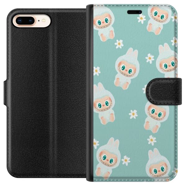 Apple iPhone 8 Plus Plånboksfodral Labubu Candy Vibes – Söt och färgglad monsterstil