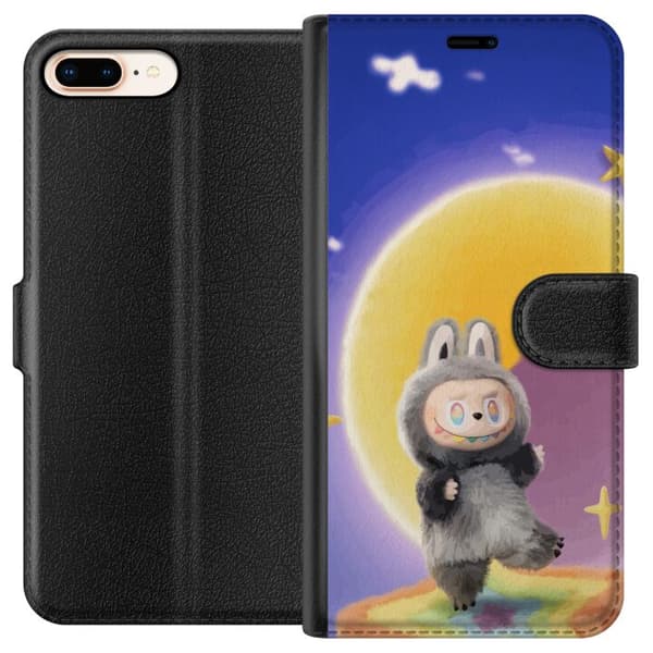 Apple iPhone 8 Plus Plånboksfodral Labubu Neon Pop – Neonfärgad pop art monster