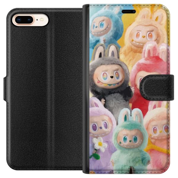 Apple iPhone 8 Plus Plånboksfodral Labubu Sketch Style – Handritat monster i tusch