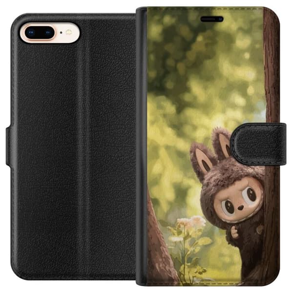 Apple iPhone 8 Plus Plånboksfodral Labubu Graffiti Vibes – Gatukonst i monsterform