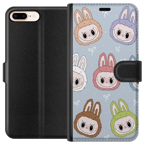Apple iPhone 8 Plus Plånboksfodral Labubu Star Pattern – Stjärnmönstrat med monsterlook