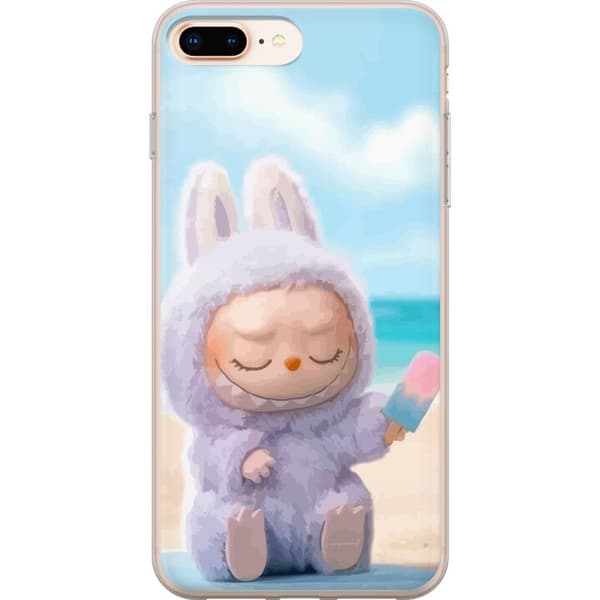 Apple iPhone 8 Plus Genomskinligt Skal Labubu Pink Mood – Rosa monsterdesign