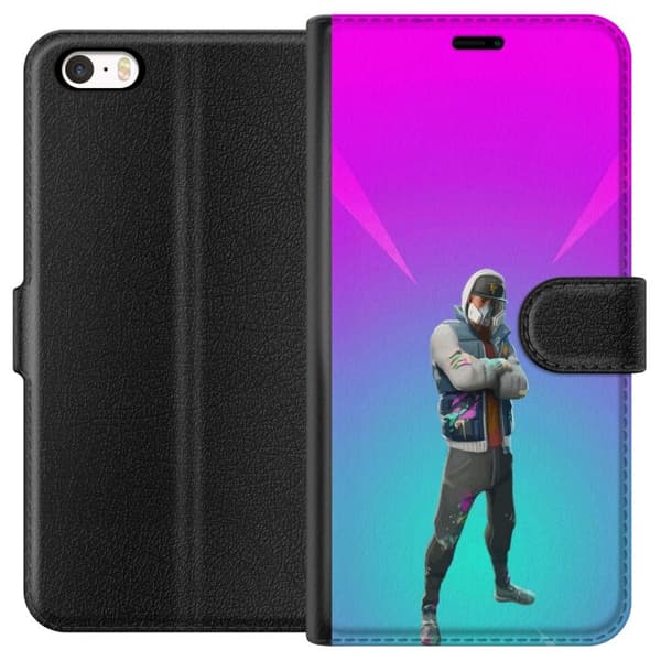 Apple iPhone SE (2016) Lompakkokotelo musta ritari fortnite
