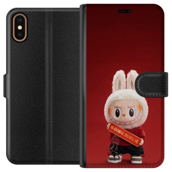 Apple iPhone X Tegnebogsetui Pop Mart The Monsters Labubu Held og Lykke Vinyl Plysdukke