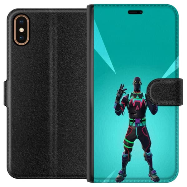 Apple iPhone X Tegnebogsetui sort ridder fortnite