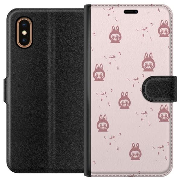 Apple iPhone XS Max Tegnebogsetui Labubu Neon Pop - Neonfarvet pop art monster