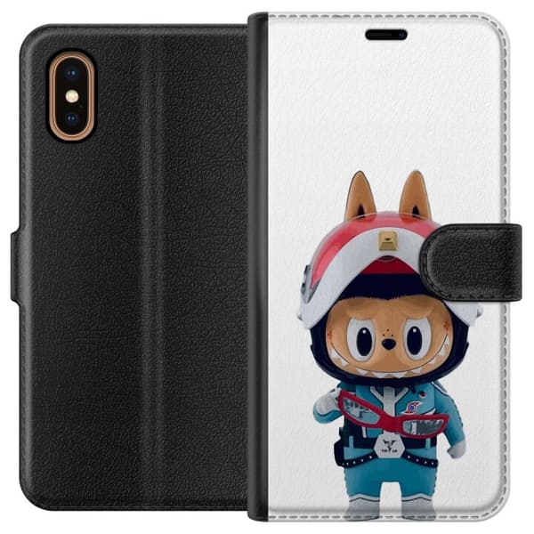 Apple iPhone XS Max Tegnebogsetui How2work Labubu Monstre x Ultraman Blue Figur