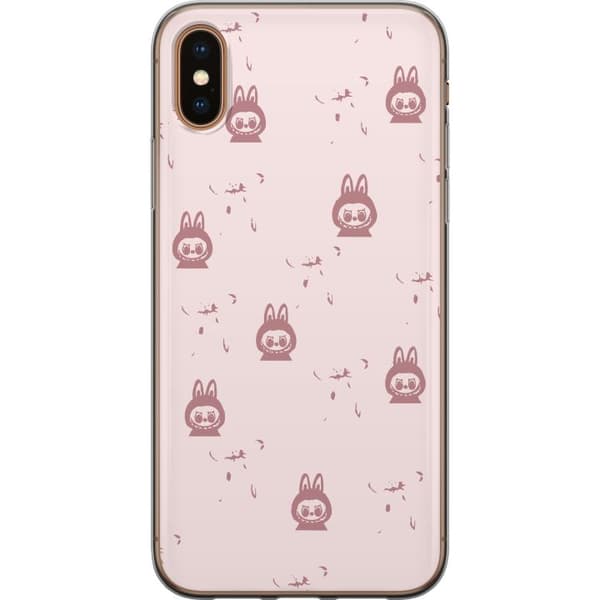 Apple iPhone XS Gennemsigtig cover Labubu Neon Pop - Neonfarvet pop art monster
