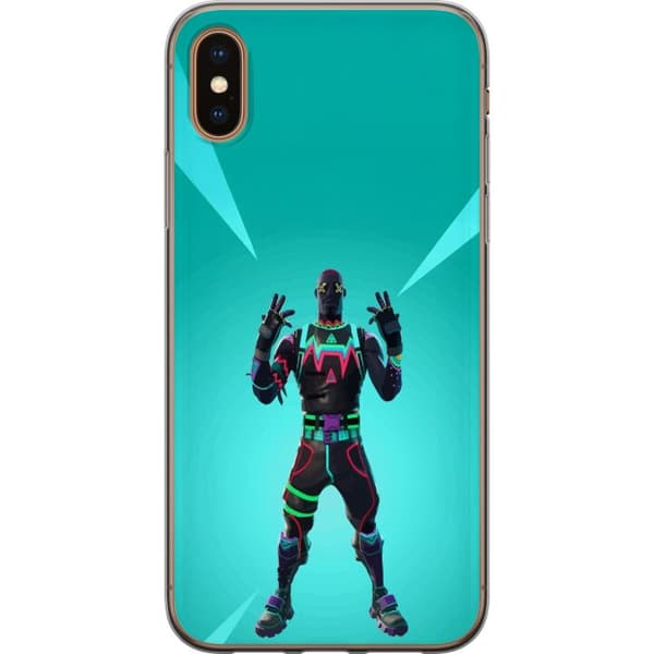 Apple iPhone XS Gennemsigtig cover sort ridder fortnite
