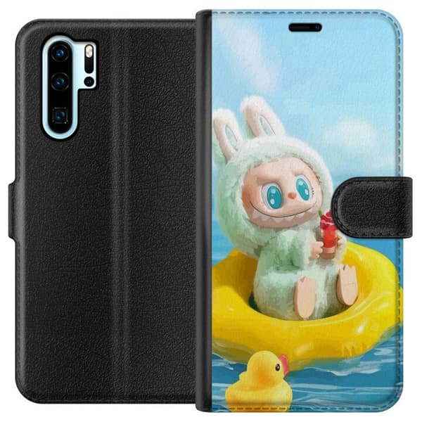 Huawei P30 Pro Tegnebogsetui Labubu Stripe Attack - Striber møder monstre